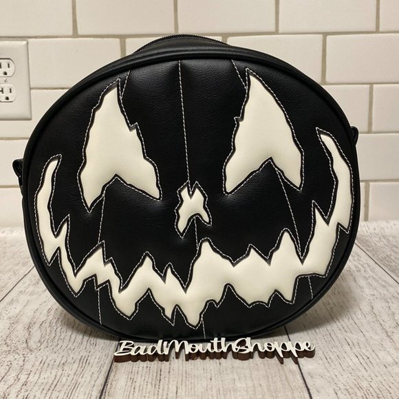 Love Pain and Stitches Handbags - *Love Pain & Stitches Black and Glow in the Dark White Stark Raving Purse Bag